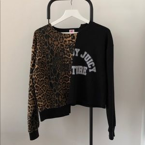 JXJC | S | Leopard Split Logo Pullover